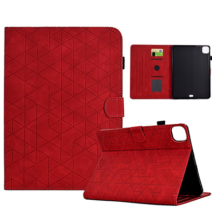 For iPad Pro 11 2025 / 2024 Rhombus TPU Smart Leather Tablet Case(Red) by bashfashion