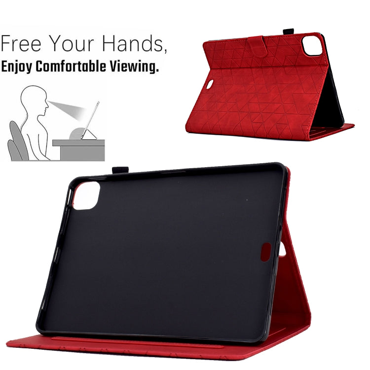 For iPad Pro 11 2025 / 2024 Rhombus TPU Smart Leather Tablet Case(Red) by bashfashion