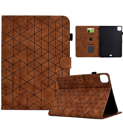 For iPad Pro 11 2025 / 2024 Rhombus TPU Smart Leather Tablet Case(Brown) by bashfashion