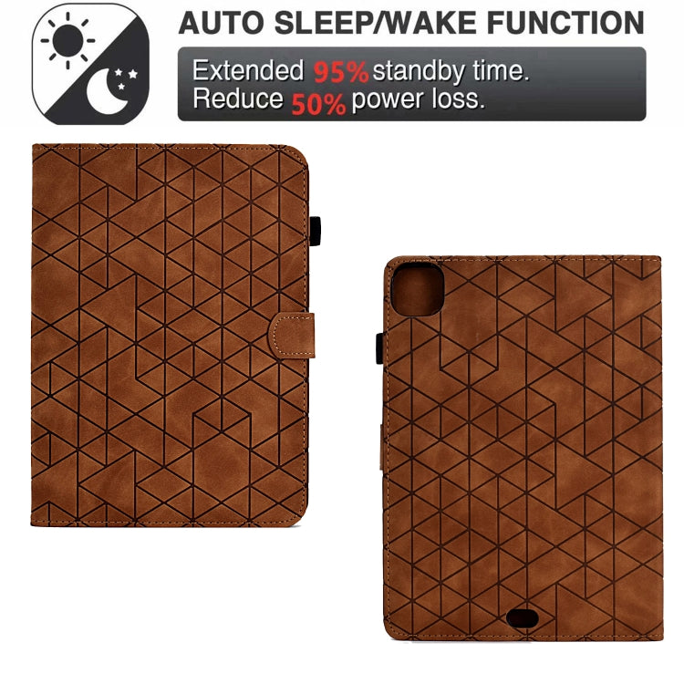 For iPad Pro 11 2025 / 2024 Rhombus TPU Smart Leather Tablet Case(Brown) by bashfashion