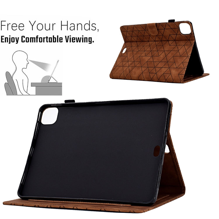 For iPad Pro 11 2025 / 2024 Rhombus TPU Smart Leather Tablet Case(Brown) by bashfashion