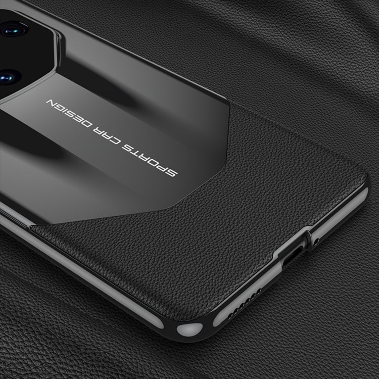 For Huawei Mate 60 GKK Leather Supercar Shockproof Phone Case(Black) by GKK