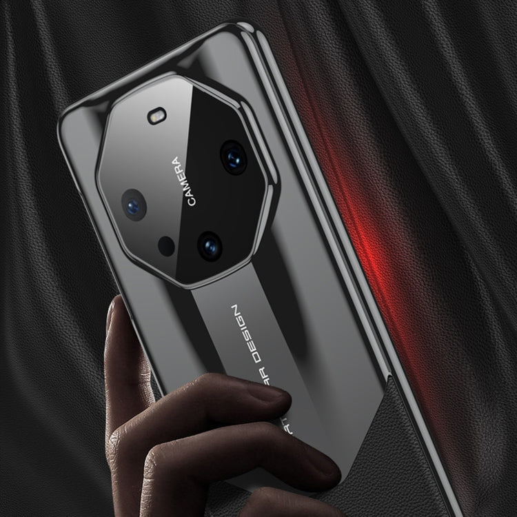 For Huawei Mate 60 Pro GKK Leather Supercar Shockproof Phone Case(Black) by GKK