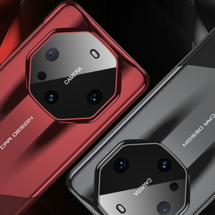 For Huawei Mate 60 Pro GKK Leather Supercar Shockproof Phone Case(Red) by GKK