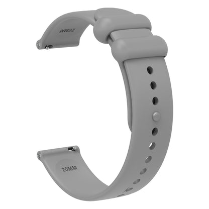 18mm Universal Solid Color Reverse Buckle Silicone Watch Band(Grey) by bashfashion