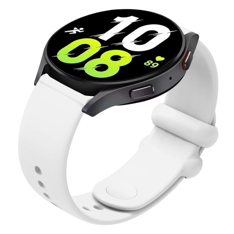 18mm Universal Solid Color Reverse Buckle Silicone Watch Band(White) by bashfashion