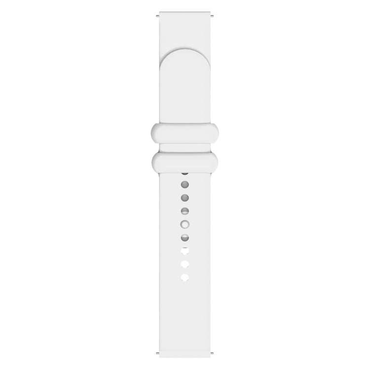 18mm Universal Solid Color Reverse Buckle Silicone Watch Band(White) by bashfashion