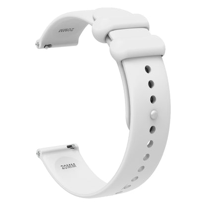 18mm Universal Solid Color Reverse Buckle Silicone Watch Band(White) by bashfashion