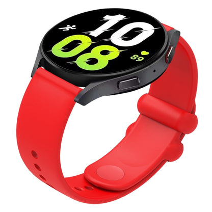 18mm Universal Solid Color Reverse Buckle Silicone Watch Band(Red) by bashfashion