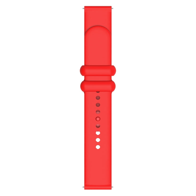 18mm Universal Solid Color Reverse Buckle Silicone Watch Band(Red) by bashfashion