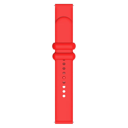 18mm Universal Solid Color Reverse Buckle Silicone Watch Band(Red) by bashfashion