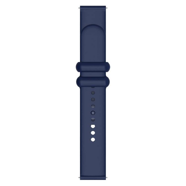 18mm Universal Solid Color Reverse Buckle Silicone Watch Band(Dark Blue) by bashfashion