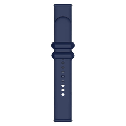 18mm Universal Solid Color Reverse Buckle Silicone Watch Band(Dark Blue) by bashfashion