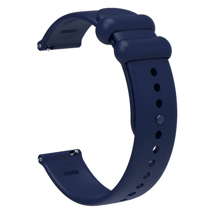 18mm Universal Solid Color Reverse Buckle Silicone Watch Band(Dark Blue) by bashfashion