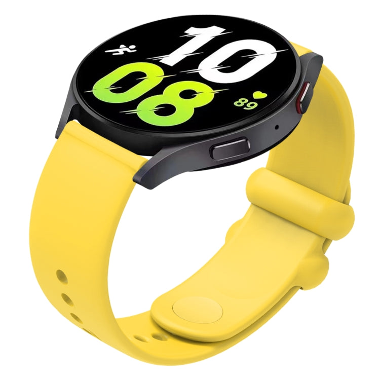 18mm Universal Solid Color Reverse Buckle Silicone Watch Band(Yellow) by bashfashion