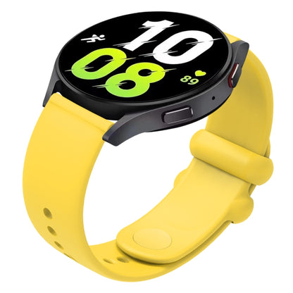18mm Universal Solid Color Reverse Buckle Silicone Watch Band(Yellow) by bashfashion