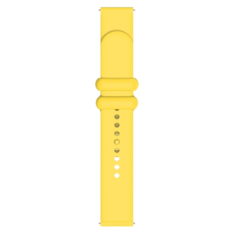 18mm Universal Solid Color Reverse Buckle Silicone Watch Band(Yellow) by bashfashion