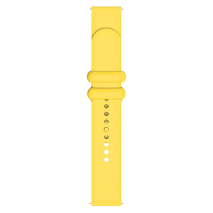 18mm Universal Solid Color Reverse Buckle Silicone Watch Band(Yellow) by bashfashion
