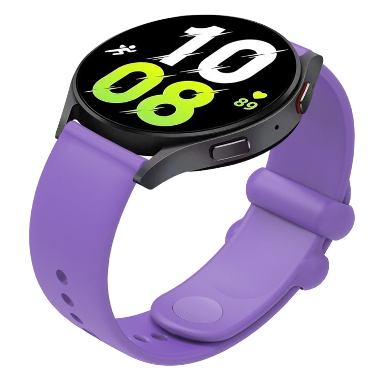 18mm Universal Solid Color Reverse Buckle Silicone Watch Band(Purple) by bashfashion