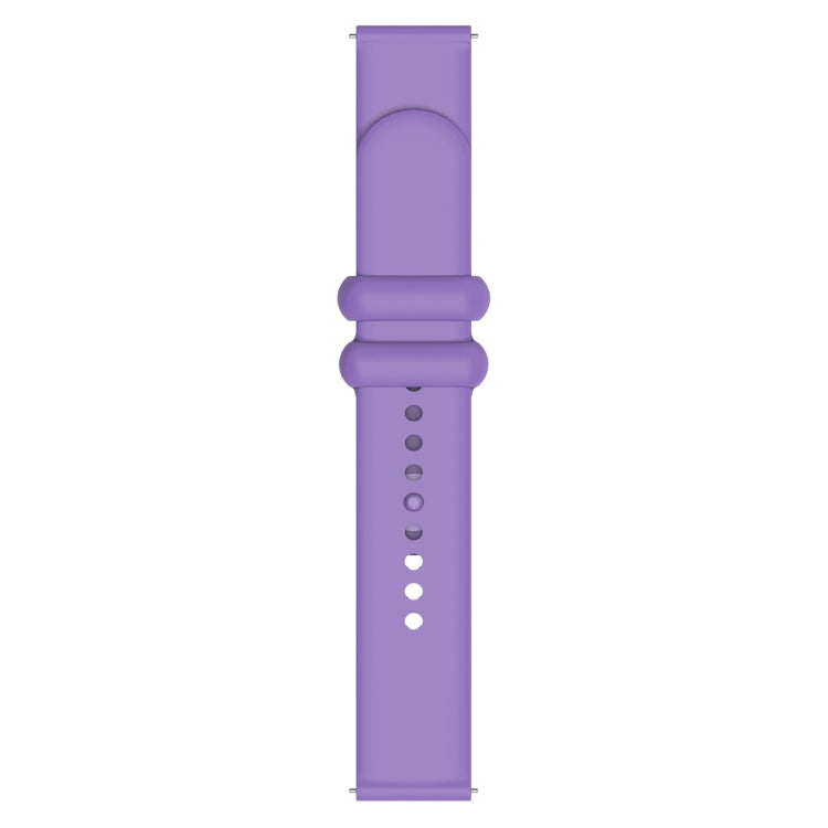 18mm Universal Solid Color Reverse Buckle Silicone Watch Band(Purple) by bashfashion