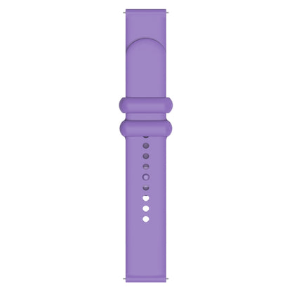 18mm Universal Solid Color Reverse Buckle Silicone Watch Band(Purple) by bashfashion