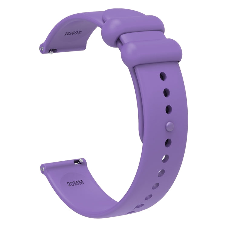 18mm Universal Solid Color Reverse Buckle Silicone Watch Band(Purple) by bashfashion
