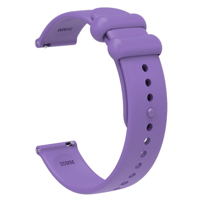 18mm Universal Solid Color Reverse Buckle Silicone Watch Band(Purple) by bashfashion