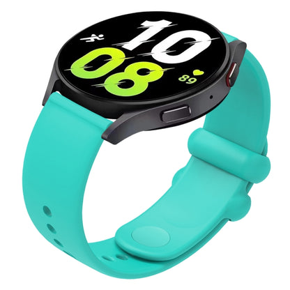 18mm Universal Solid Color Reverse Buckle Silicone Watch Band(Teal) by bashfashion