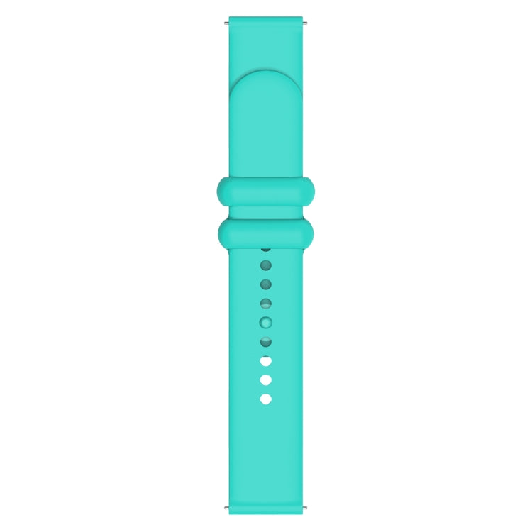 18mm Universal Solid Color Reverse Buckle Silicone Watch Band(Teal) by bashfashion