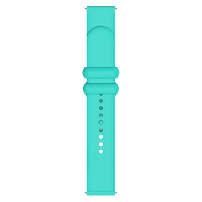 18mm Universal Solid Color Reverse Buckle Silicone Watch Band(Teal) by bashfashion