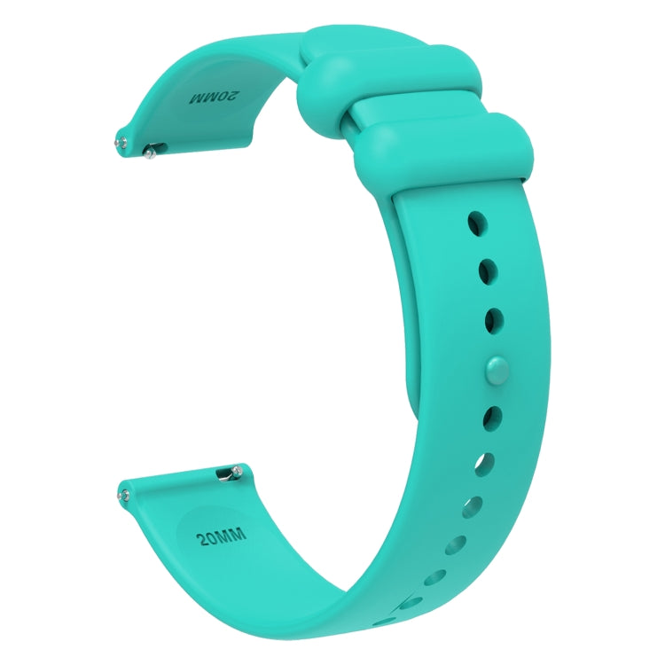 18mm Universal Solid Color Reverse Buckle Silicone Watch Band(Teal) by bashfashion