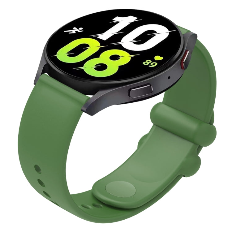 18mm Universal Solid Color Reverse Buckle Silicone Watch Band(Green) by bashfashion