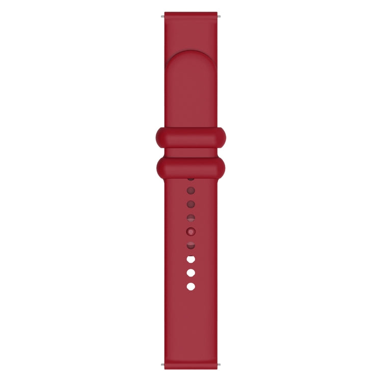 18mm Universal Solid Color Reverse Buckle Silicone Watch Band(Wine Red) by bashfashion