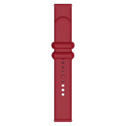 18mm Universal Solid Color Reverse Buckle Silicone Watch Band(Wine Red) by bashfashion