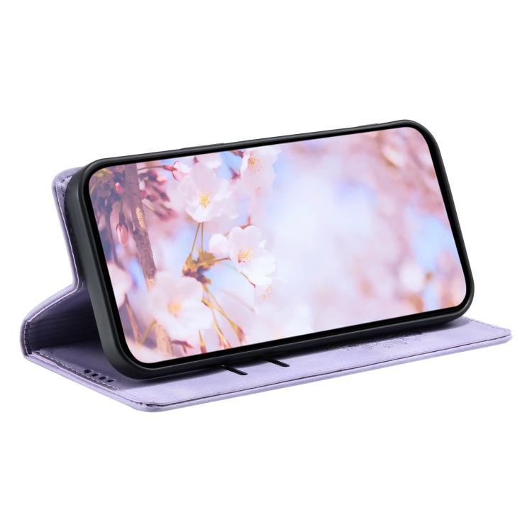 For iPhone 16e Totem Embossed Magnetic Leather Phone Case(Purple) by bashfashion