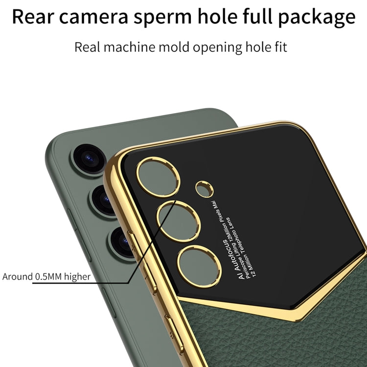 For Samsung Galaxy S24+ 5G GKK Plating Soft TPU + Leather Full Coverage Phone Case without Pen(Carbon Fibre) by GKK