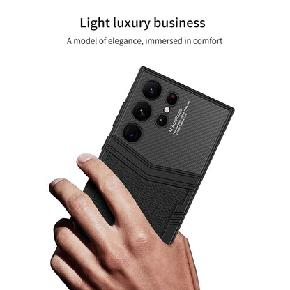 For Samsung Galaxy S24 Ultra 5G GKK TPU + PU Full Coverage Phone Case(Vertical Texture) by GKK