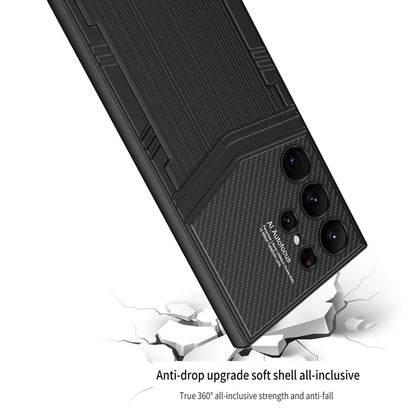 For Samsung Galaxy S24 Ultra 5G GKK TPU + PU Full Coverage Phone Case(Vertical Texture) by GKK