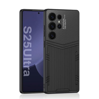 For Samsung Galaxy S25 Ultra 5G GKK TPU + PU Full Coverage Phone Case(Vertical Texture) by GKK