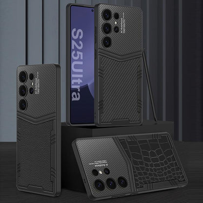 For Samsung Galaxy S25 Ultra 5G GKK TPU + PU Full Coverage Phone Case(Vertical Texture) by GKK