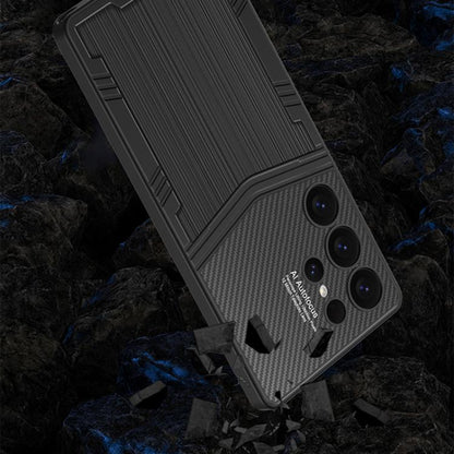 For Samsung Galaxy S25 Ultra 5G GKK TPU + PU Full Coverage Phone Case(Vertical Texture) by GKK