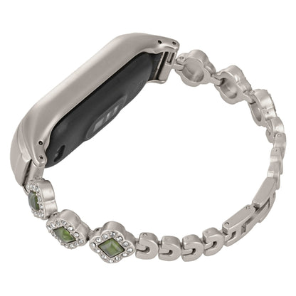 For Xiaomi Mi Band 6 / 5 Four-leaf Clover Diamond Metal Watch Band(Starlight Color) by bashfashion