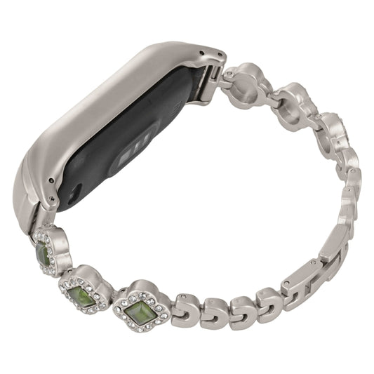 For Xiaomi Mi Band 7 Four-leaf Clover Diamond Metal Watch Band(Starlight Color) by bashfashion