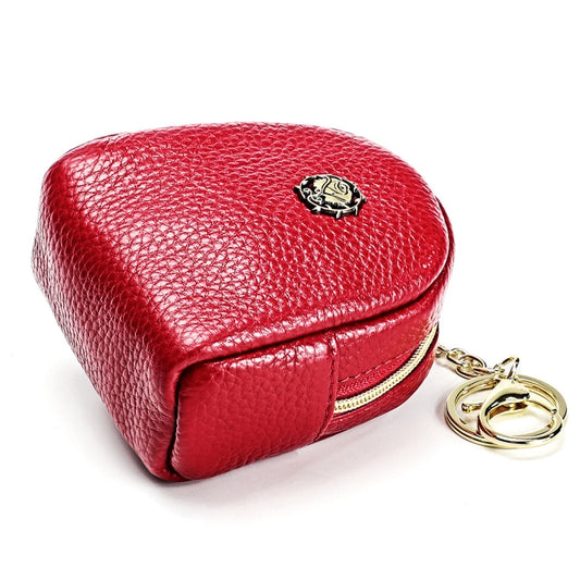 2028 Lady Portable Small Cosmetic Bag Leather Zipper Wallet Purse(Red) by bashfashion