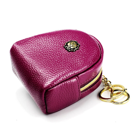 2028 Lady Portable Small Cosmetic Bag Leather Zipper Wallet Purse(Purple) by bashfashion