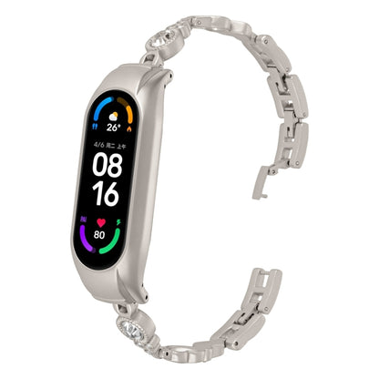 For Xiaomi Mi Band 7 Heart-to-heart Diamond Metal Watch Band(Starlight Color) by bashfashion