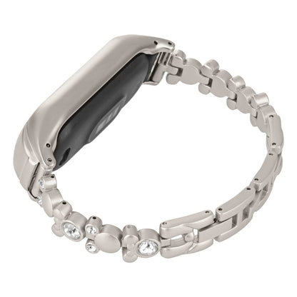 For Xiaomi Mi Band 8 Cute Bear Diamond Metal Watch Band(Starlight Color) by bashfashion