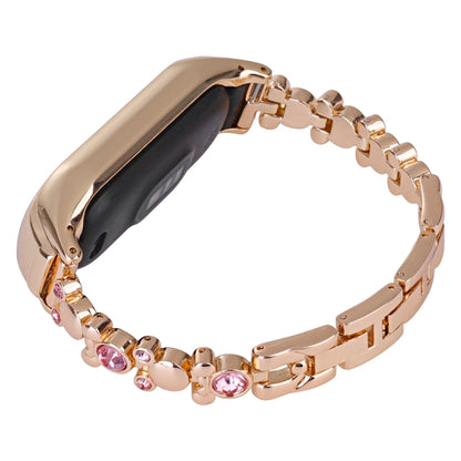 For Xiaomi Mi Band 7 Cute Bear Diamond Metal Watch Band(Rose Gold) by bashfashion