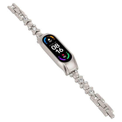 For Xiaomi Mi Band 6 / 5 Cute Bear Diamond Metal Watch Band(Starlight Color) by bashfashion