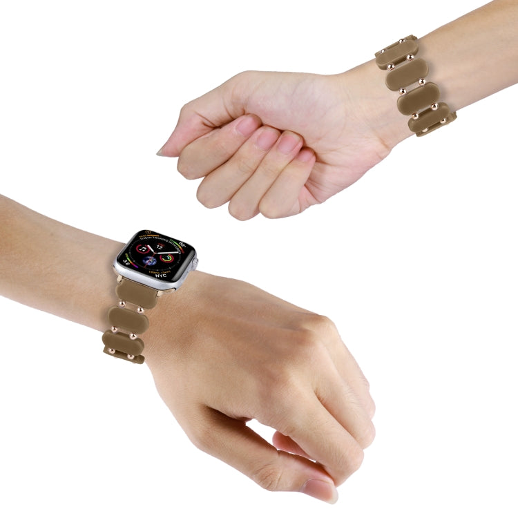 For Apple Watch Ultra 2 49mm Stretch Resin Watch Band(Cold Brown) by bashfashion